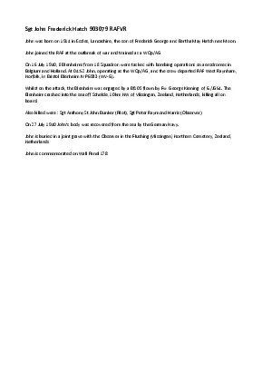 A preview of a PDF biography for Hatch, John Frederick.